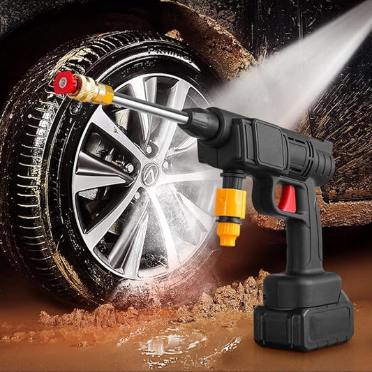 High Pressure Electric Car Washer Gun with 48v Lithium Water Jet Foam, Rechargeable (Complete Kit) - Imported Quality