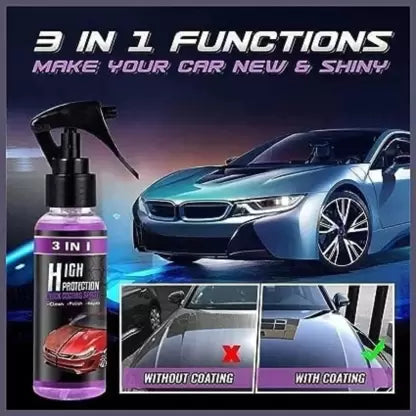 3 In 1 High Protection Quick Car Coating Spray, Ceramic Car Coating Spray Crystal Coating For Car Wax Spray Plastic Parts Refurbish Agent Car Hand Spray