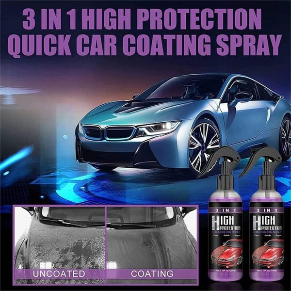 3 In 1 High Protection Quick Car Coating Spray, Ceramic Car Coating Spray Crystal Coating For Car Wax Spray Plastic Parts Refurbish Agent Car Hand Spray