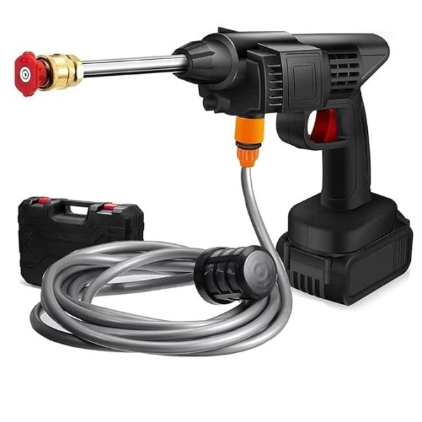 High Pressure Electric Car Washer Gun with 48v Lithium Water Jet Foam, Rechargeable (Complete Kit) - Imported Quality