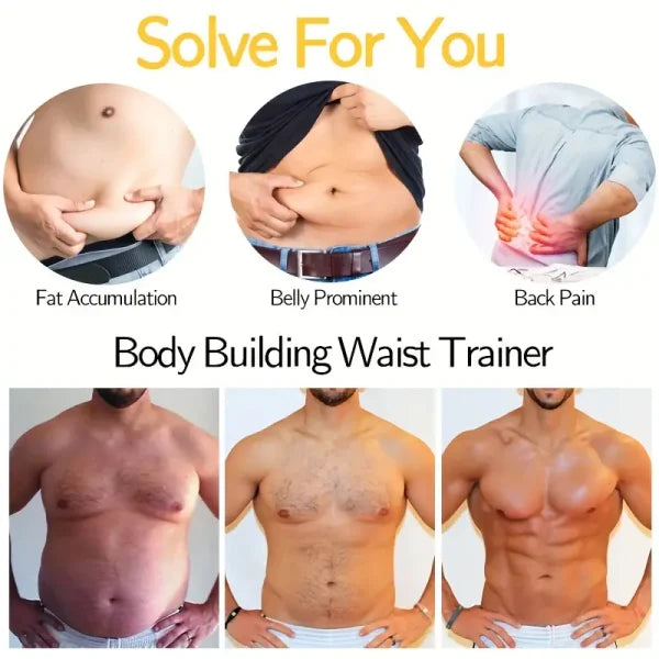 Men’s Workout Waist Trainer Tummy Slimming Body Shaper Trimmer Belt Abdomen Shape-wear